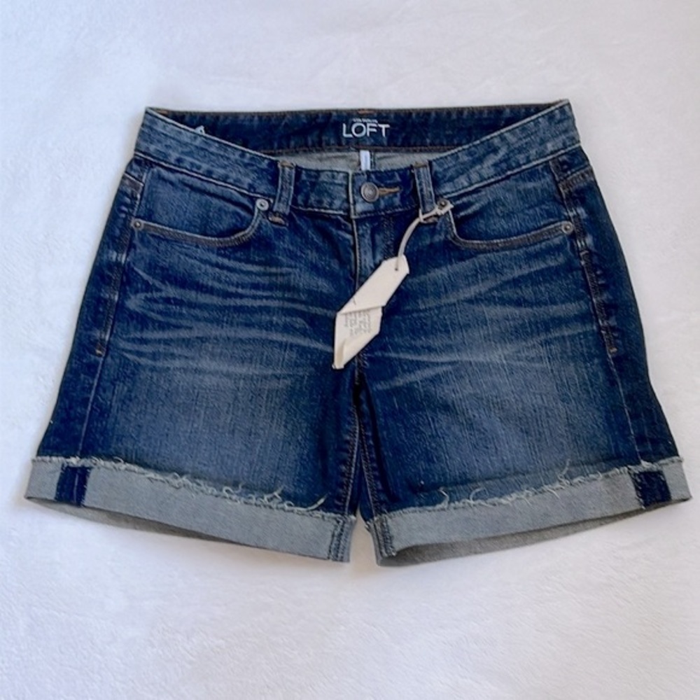 LOFT ROLLUP DENIM SHORTS - Picture 6 of 16